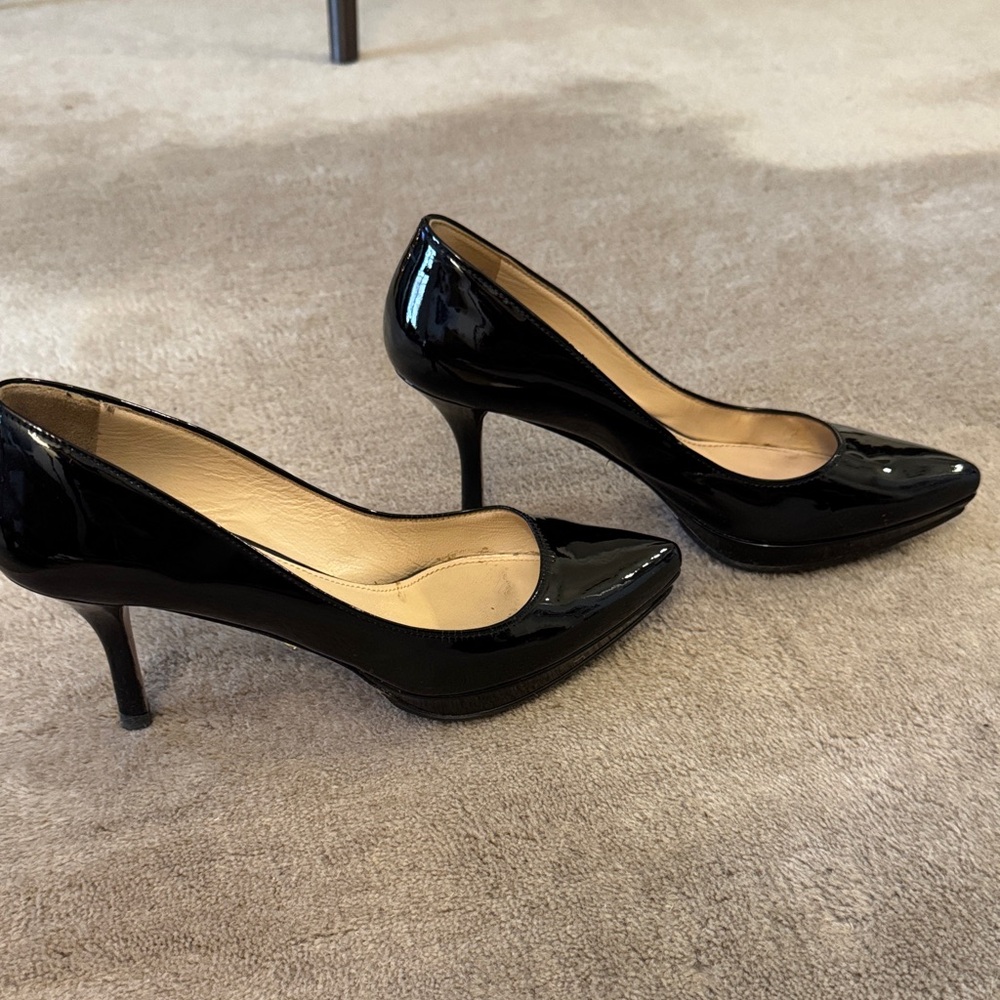 Prada Black Patent Leather Heels 36 - image 1